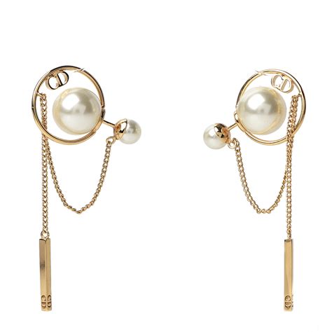 dior gold dangle earrings